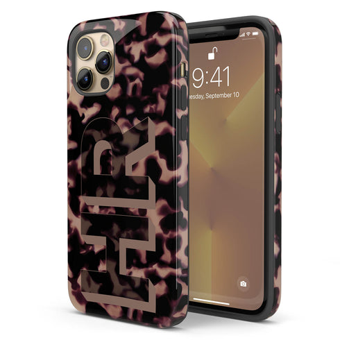 3D Camo Initials Dark Tort iPhone Case